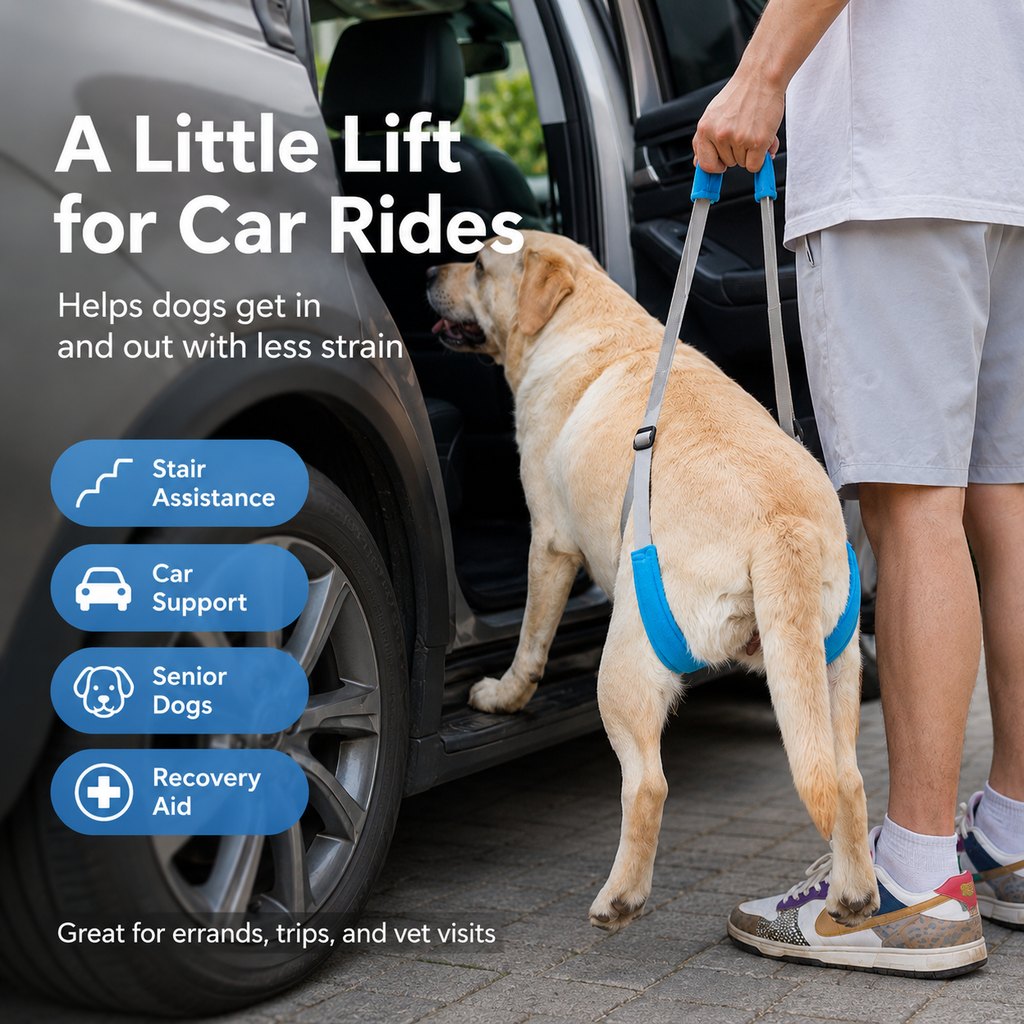 Ortekor Dog Rear Leg Lift Support Sling for Stairs & Cars - Senior Dog Mobility Support