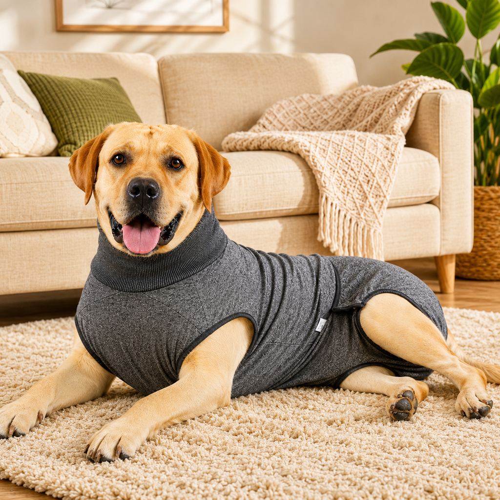Ortekor Dog Recovery Suit with Pad Layer for Post-Surgery, Heat Cycles & Licking Protection