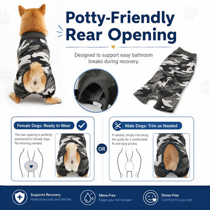Ortekor Dog Post-Surgery Recovery Suit for Spay & Neuter - Anti-Lick Cone Alternative