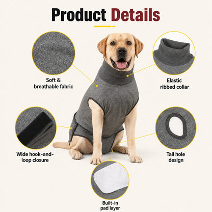 Ortekor Dog Recovery Suit with Pad Layer for Post-Surgery, Heat Cycles & Licking Protection