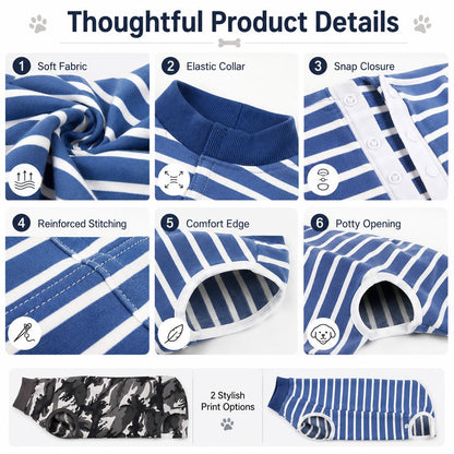 Ortekor Dog Post-Surgery Recovery Suit for Spay & Neuter - Anti-Lick Cone Alternative
