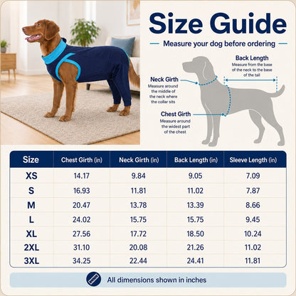 Ortekor Dog Recovery Suit with Rear Leg Coverage - Anti-Lick Cone Alternative