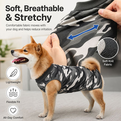 Ortekor Dog Post-Surgery Recovery Suit for Spay & Neuter - Anti-Lick Cone Alternative