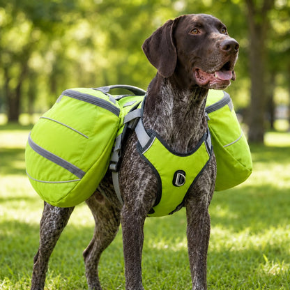 Ortekor Dog Saddlebag Backpack Harness for Hiking & Camping - Hands-Free Storage for Water, Treats & Trail Essentials