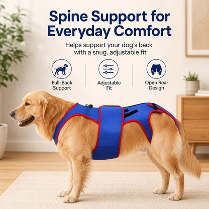 Ortekor Dog Spine Support Vest for Senior & Recovery Dogs - Adjustable Back Support for Walking & Daily Mobility