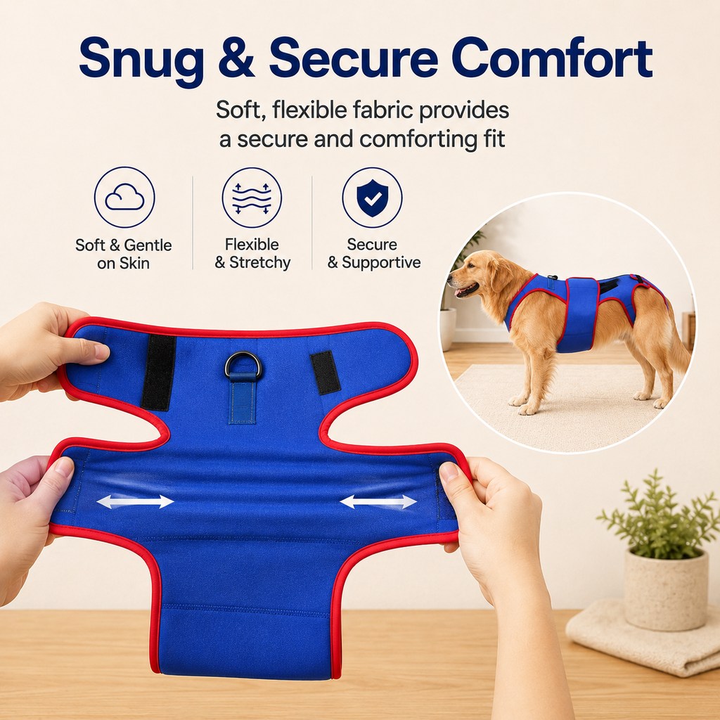 Ortekor Dog Spine Support Vest for Senior & Recovery Dogs - Adjustable Back Support for Walking & Daily Mobility