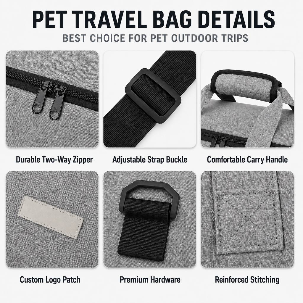 Ortekor Pet Travel Bag for Dogs & Cats – Weekend Road Trip Organizer with Collapsible Bowls, Food Storage, Pockets & Luggage Sleeve