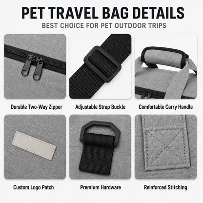 Ortekor Pet Travel Bag for Dogs & Cats – Weekend Road Trip Organizer with Collapsible Bowls, Food Storage, Pockets & Luggage Sleeve