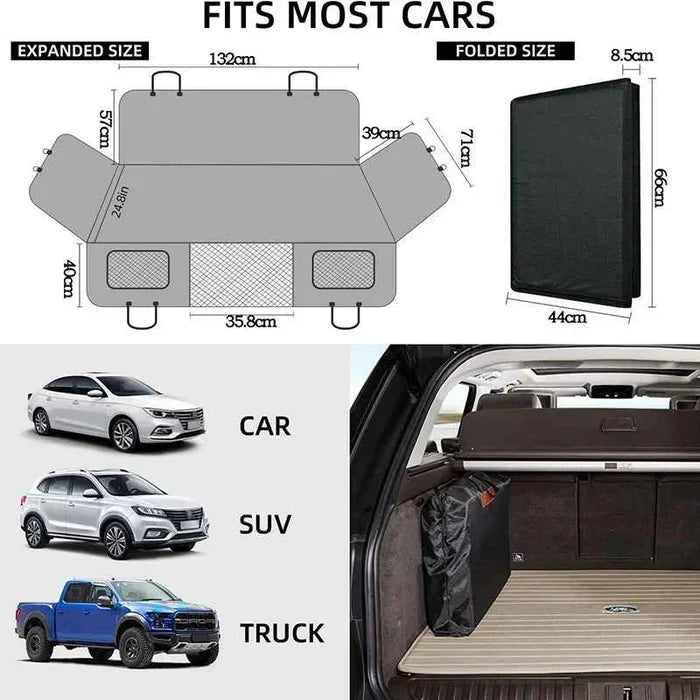 Dog Car Seat Cover Waterproof Backseat Extender Protector with Memory Foam for SUV Truck Travel Universal Fit Tear-Resistant Pet Mat