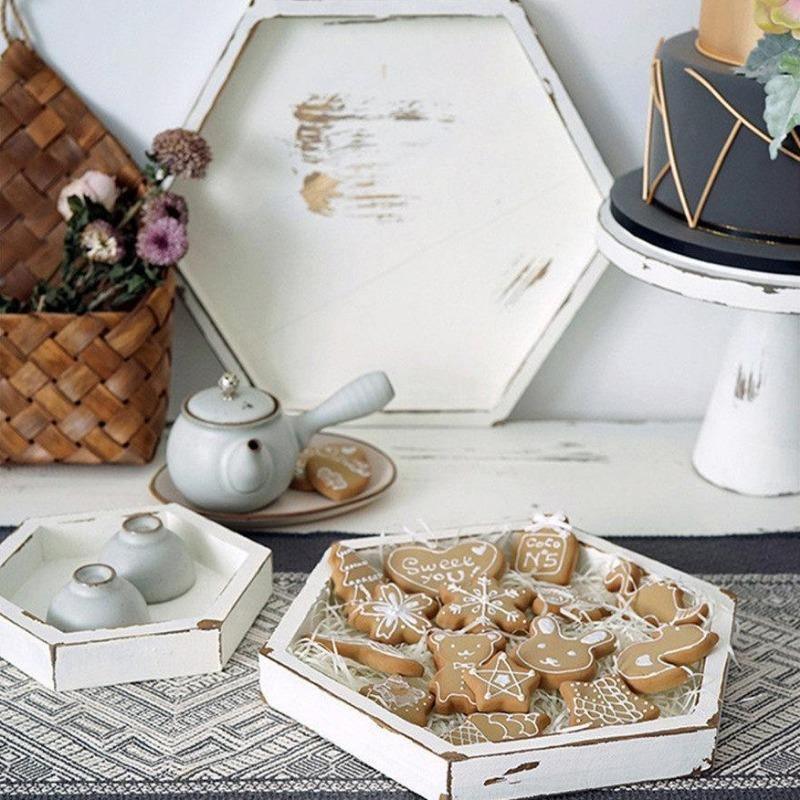 Rustic Wood Tray Set