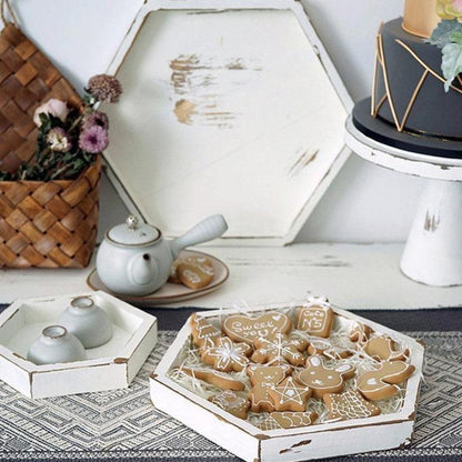 Rustic Wood Tray Set