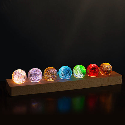 Orb Accent Lamp with Transparent Crystal Ball 3.1 Inches for Bedside Nightstand Bedroom Decor Ambient Lighting Home Office Study
