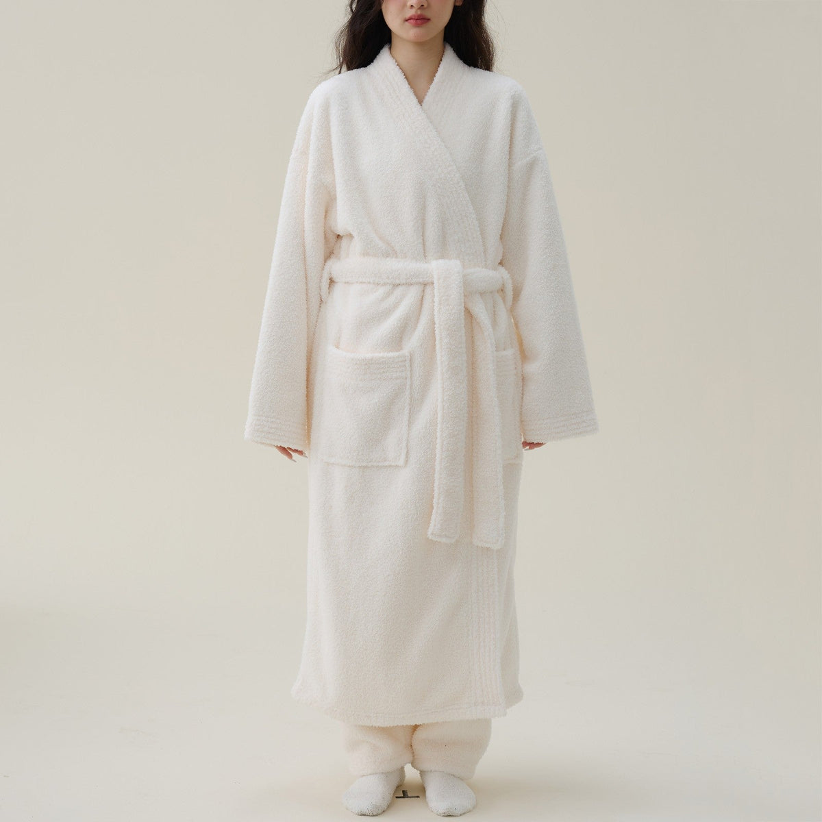 Liora Mens Robe - Plush Flannel Fleece, Kimono Fit