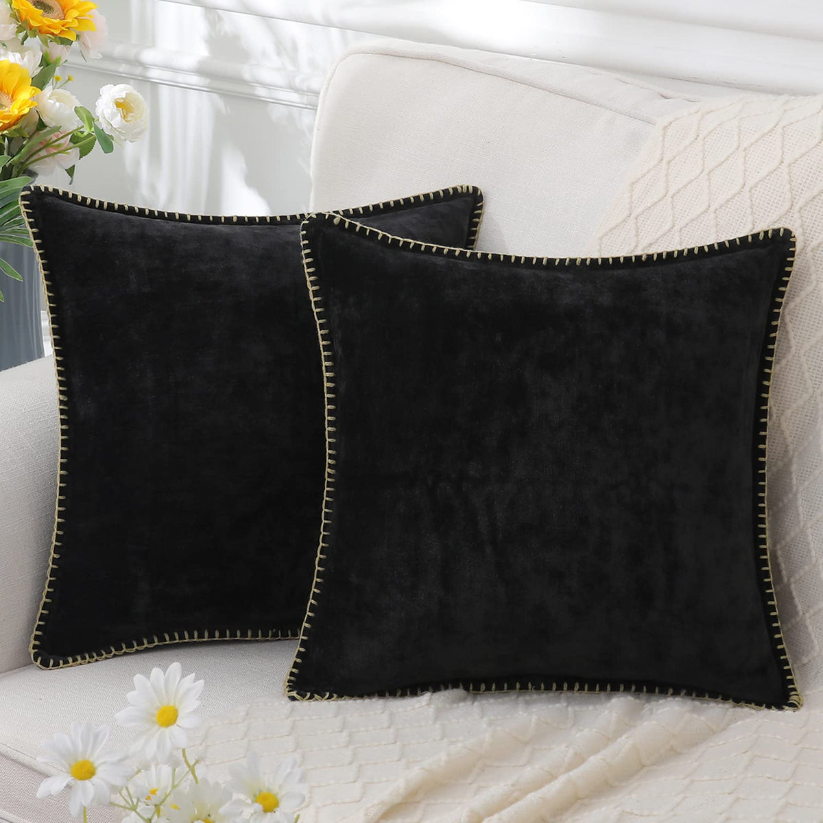 Decorative Pillow Cover Chenille, Sofa Cushion Cover for Couch, Throw Pillow Cover for Bedroom and Living Room