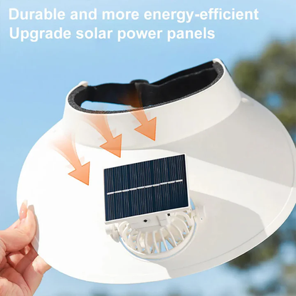 Sombrero visera innovador con ventilador solar para mujer: ligero y ajustable para una máxima comodidad al aire libre