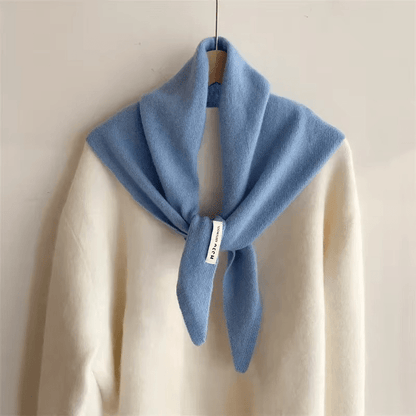 Knit Triangle Scarf Wool Blend Wrap – Soft Lightweight Head Scarf, Shawl & Shoulder Wrap for Women, Cozy Fall Winter Accessory
