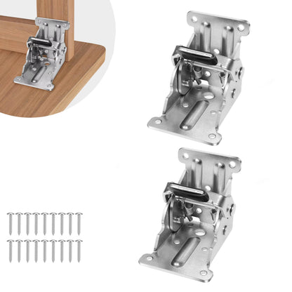 Heavy-Duty Folding Table Bracket Set — Self-Locking Steel Support Legs for Workbenches, RV Furniture, Drop-Leaf Dining Tables, Collapsible B