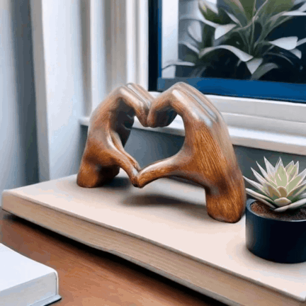 Lovelia Wall Art - Hand-Carved Wood, Heart-Shaped Home Decoration