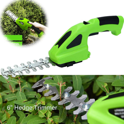 Potente cortasetos y cortacésped de batería con 2 cuchillas