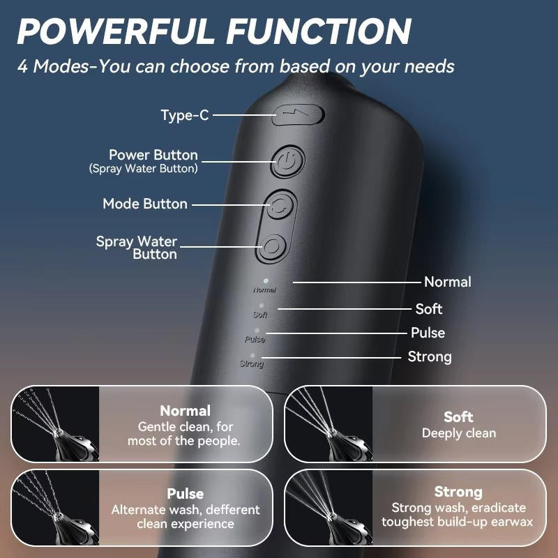 Gentle Ear Cleaning Solution | Adjustable Pressure with Waterproof Design for Comfortable Ear Care