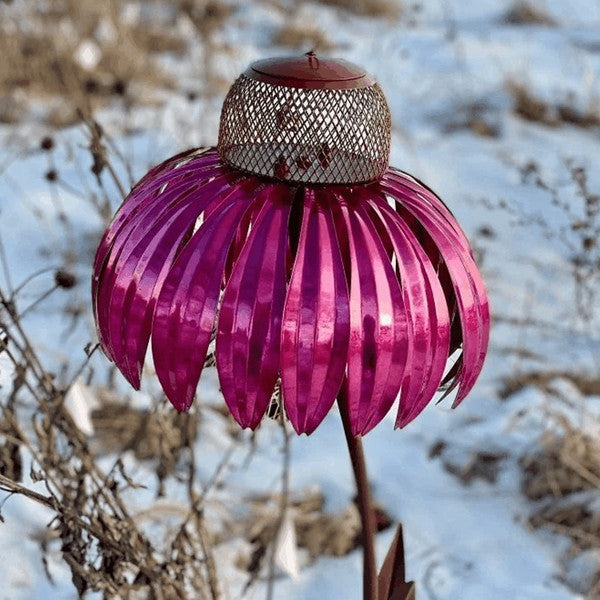 Comedero para pájaros Cypress - Comedero para pájaros de flores, metal duradero