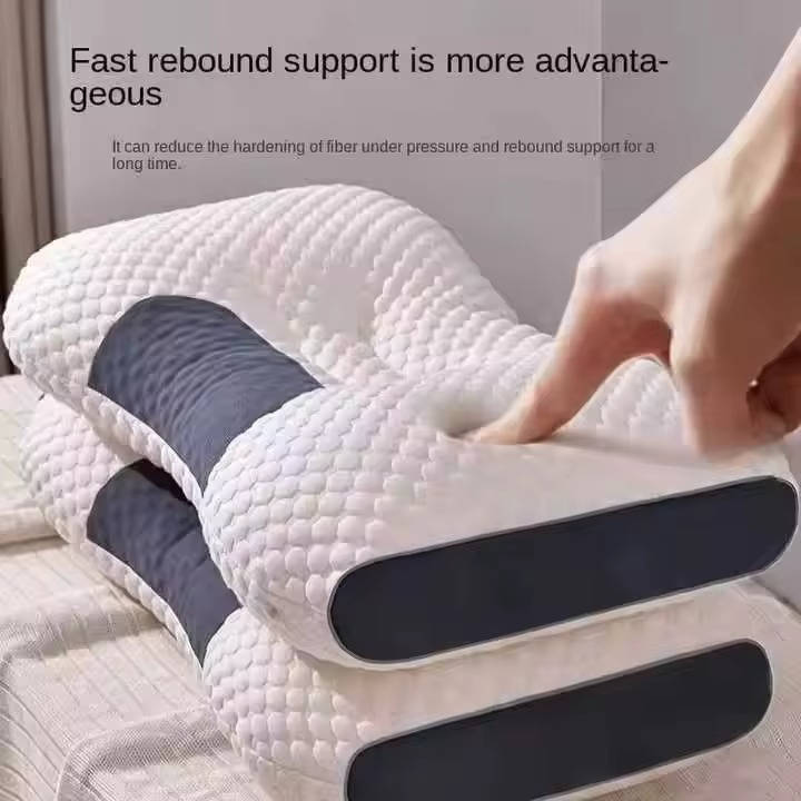 Juego de almohadas contorneadas suaves para cuello para un mejor soporte al dormir