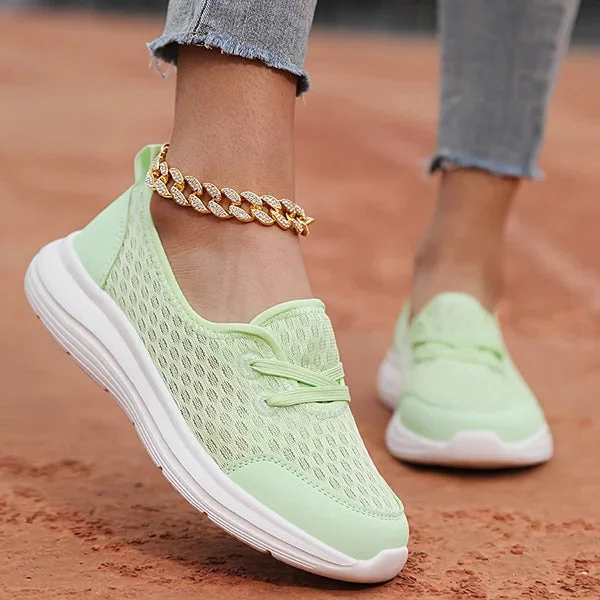 Breathable Mesh Walking Shoes with Arch Support for Women – Lightweight Wedge Design for All-Day Comfort