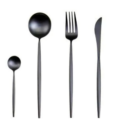 Stainless Steel Flatware Set 24-Piece Service for 6 with Colorful Handles for Everyday Dining Modern Table Utensils