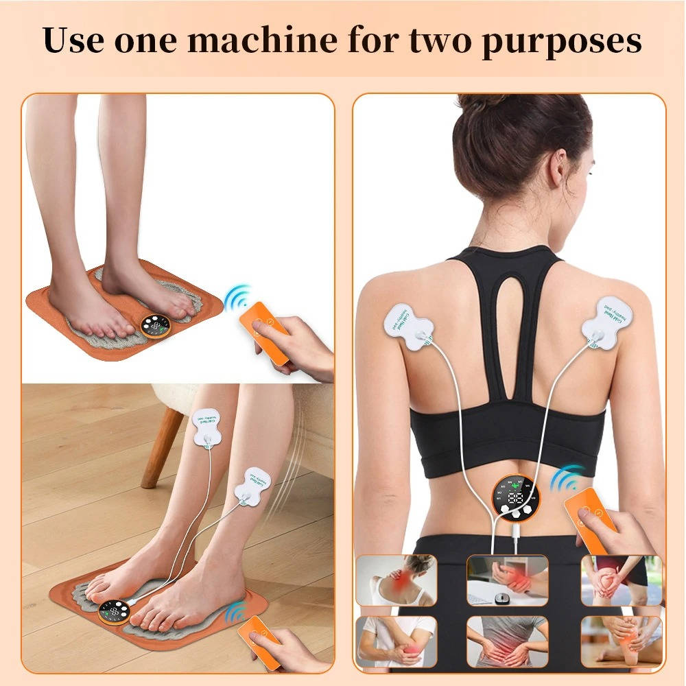 Masajeador de pies electrónico compacto con control
