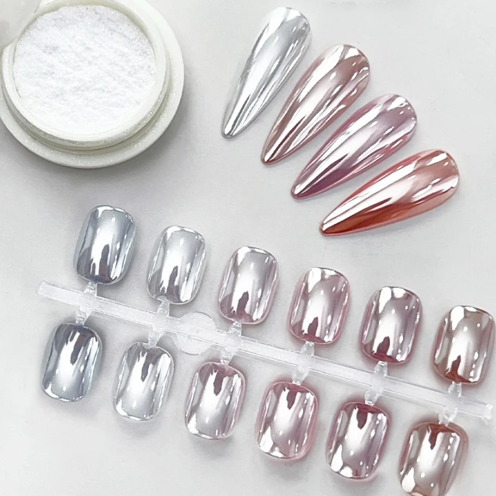 Mirror Chrome Nail Powder for High-Gloss Metallic Manicure Finish – Works on Gel, Acrylic & Natural Nails – Easy DIY Application for Salon-Q