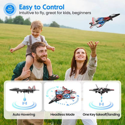 Divertido avión de acrobacias RC para niños con giros de 360 grados