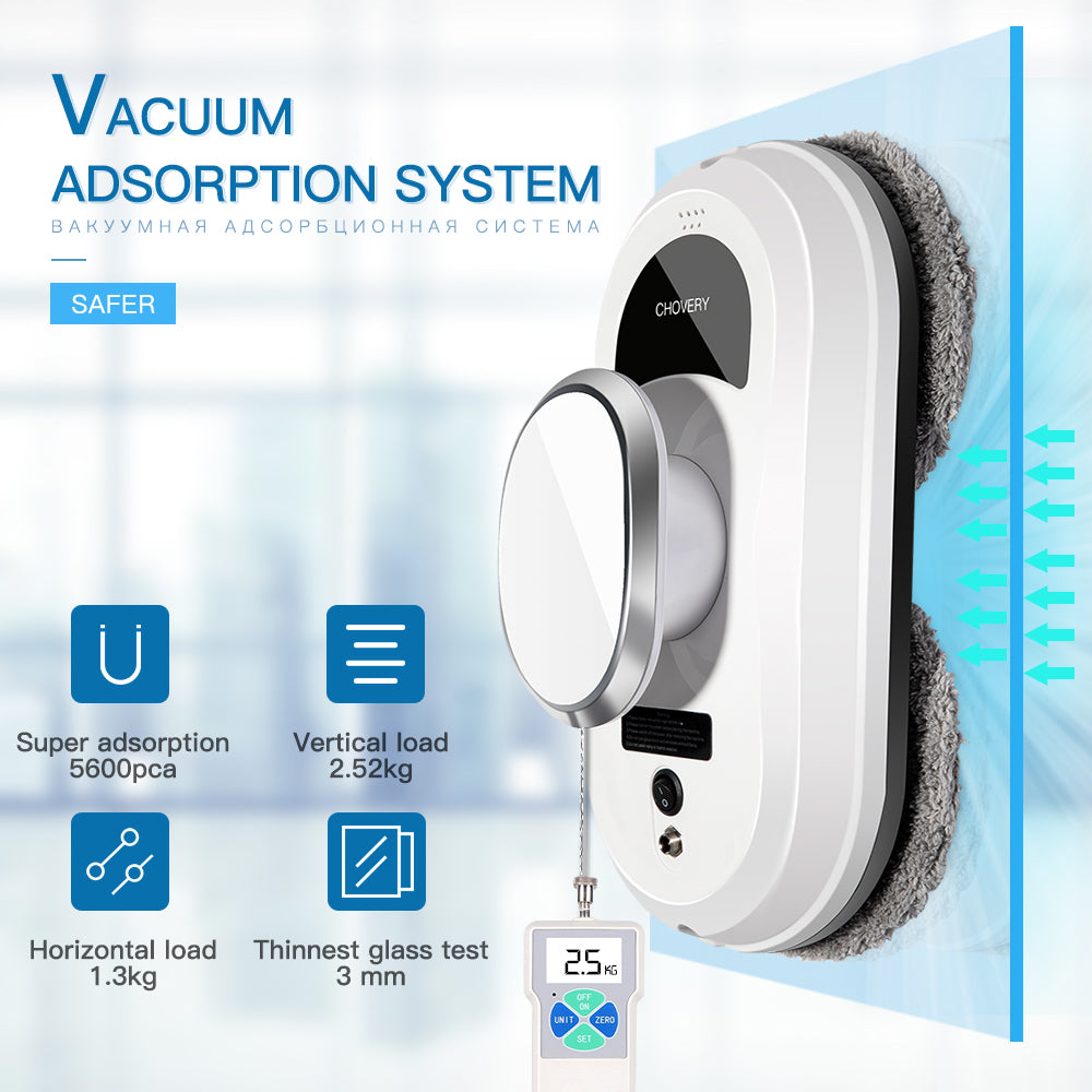 Robotic Window Washing Machine Automatic Glass Cleaner with Wireless Remote Control for Home High-Rise Patio Doors Mirror Panels