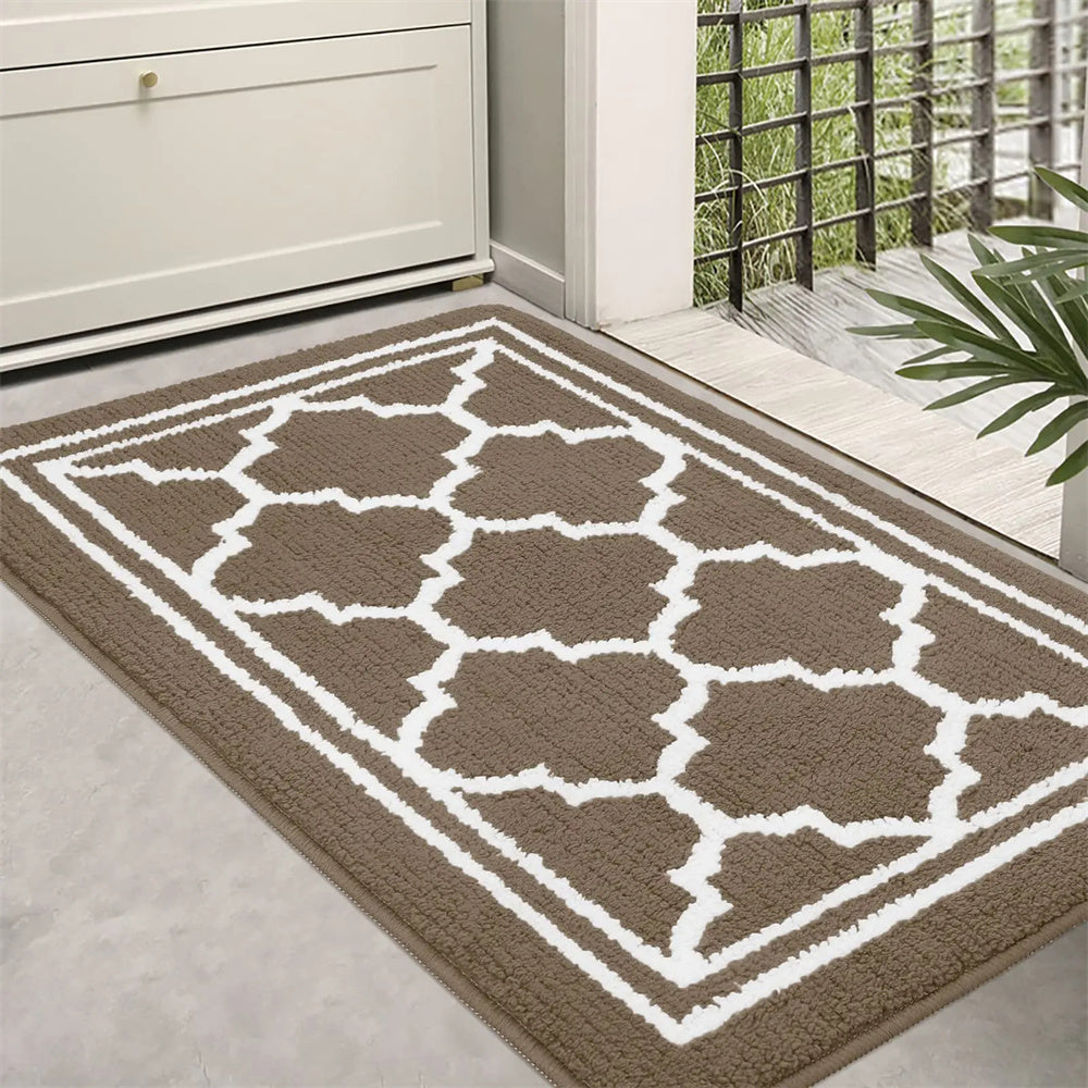 Felpudo de entrada elegante | Alfombrilla robusta absorbente de suciedad con base antideslizante para uso interior y exterior