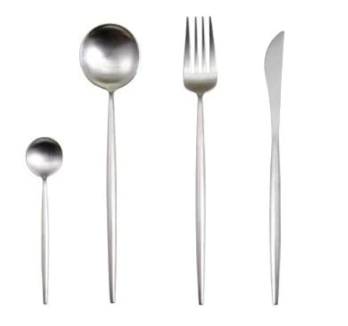 Stainless Steel Flatware Set 24-Piece Service for 6 with Colorful Handles for Everyday Dining Modern Table Utensils