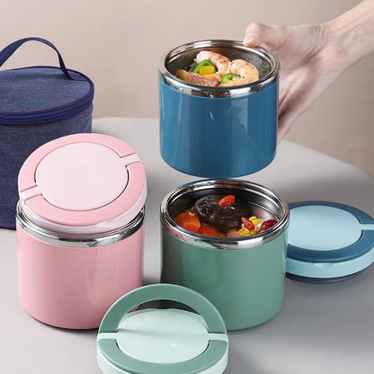 Insulated Food Jar Stainless Steel Leak-Proof Thermal Lunch Container Hot Cold 21 oz 34 oz Wide Mouth for Work School Travel Soup Pasta Rice