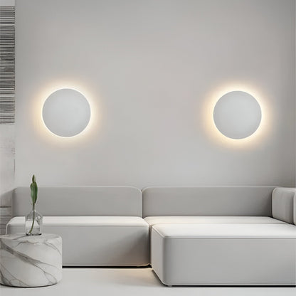 Round LED Sconce 12 in Aluminum Warm Glow for Bedroom Hallway Entryway Modern Minimalist Interior Ambient Lighting Fixtures