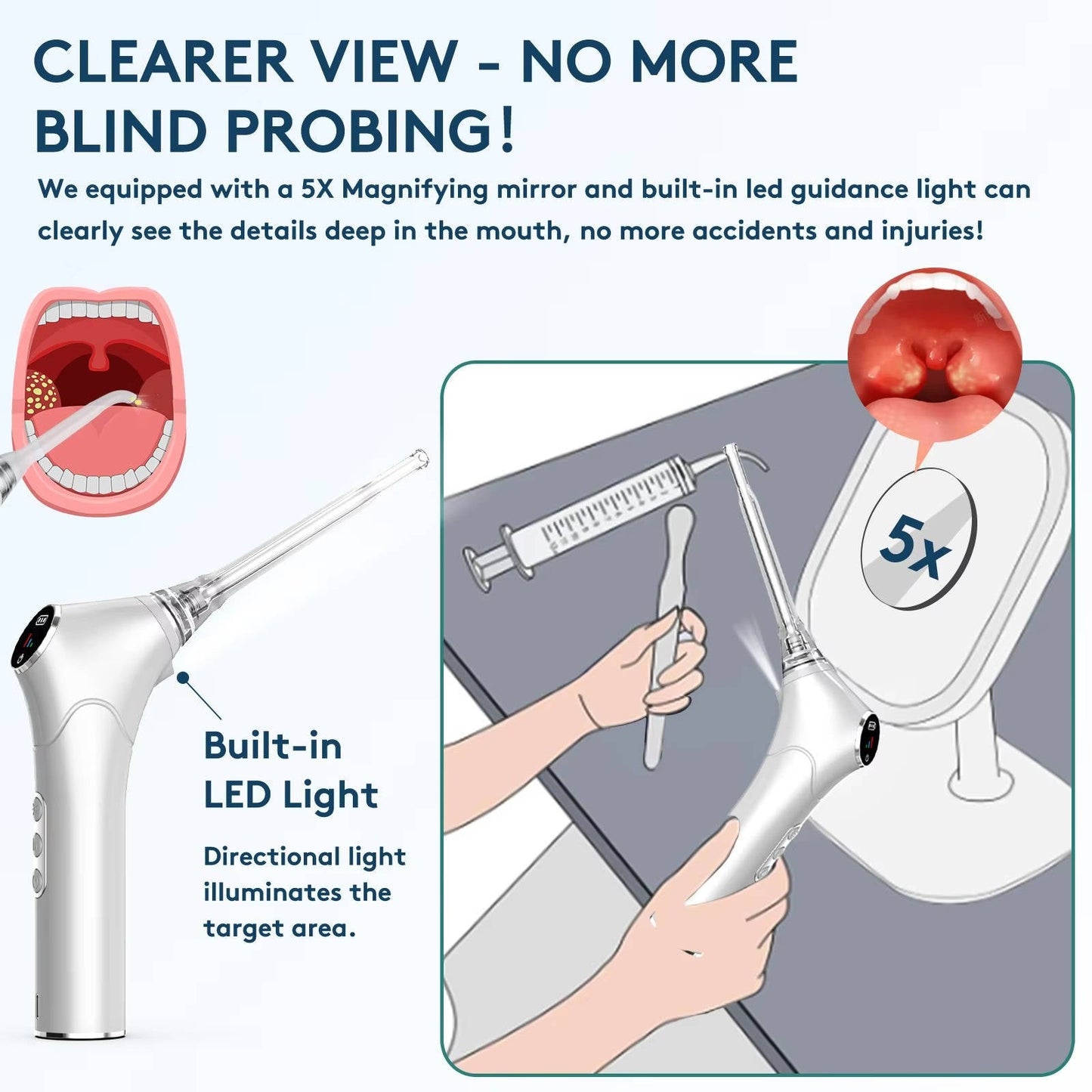 Limpiador dental eléctrico portátil con 3 ajustes de velocidad