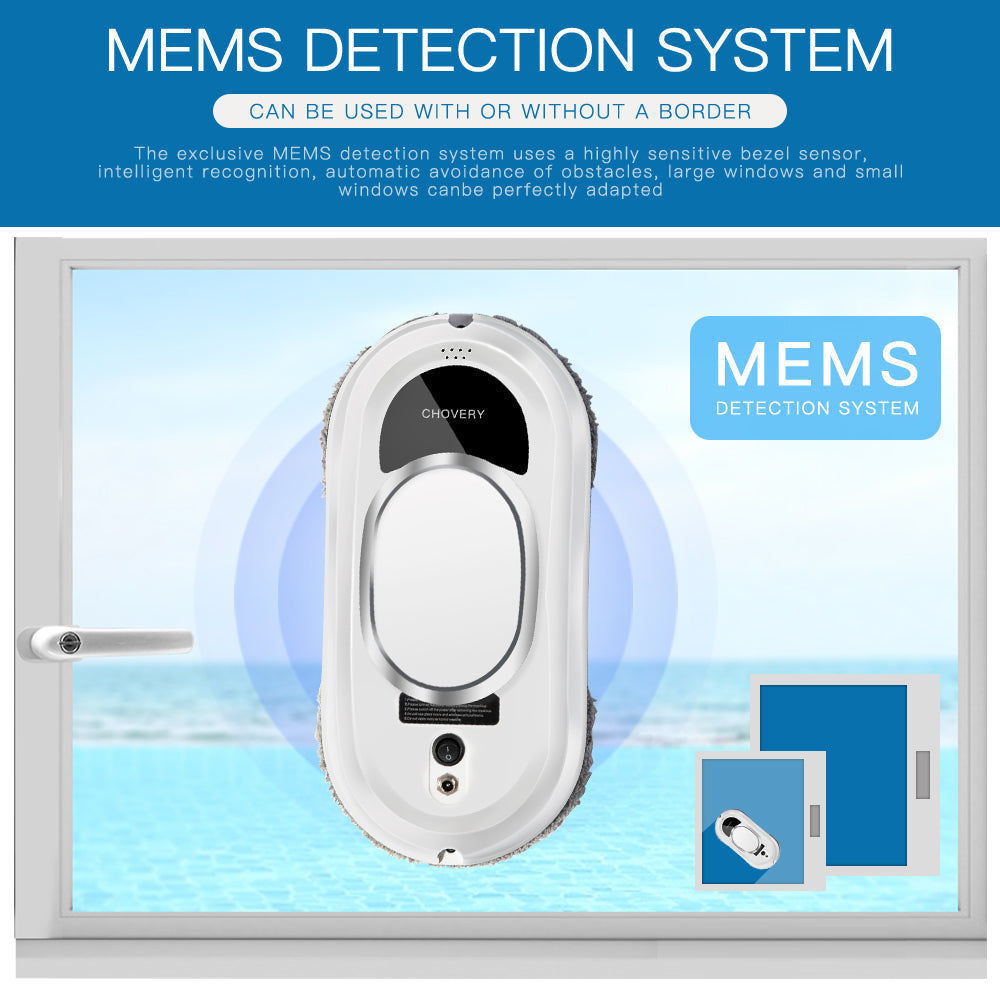 Robotic Window Washing Machine Automatic Glass Cleaner with Wireless Remote Control for Home High-Rise Patio Doors Mirror Panels