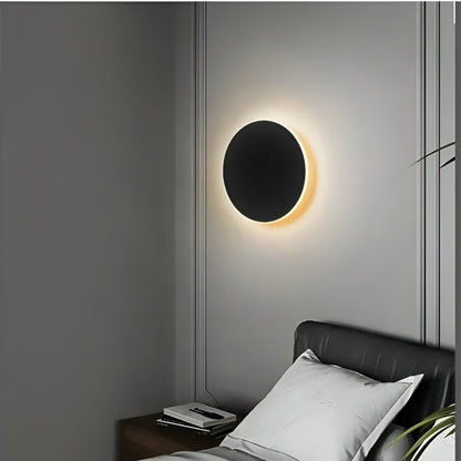 Round LED Sconce 12 in Aluminum Warm Glow for Bedroom Hallway Entryway Modern Minimalist Interior Ambient Lighting Fixtures