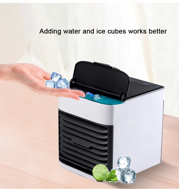 Enfriador de aire portátil para habitaciones pequeñas, unidad de aire acondicionado de escritorio ultra silenciosa con velocidades de ventilador ajustables, enfriador de espacio personal compacto para dormitorio