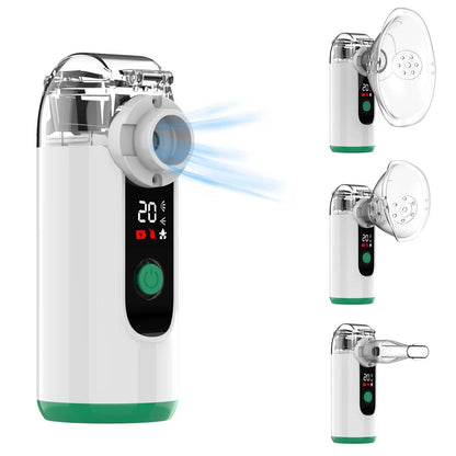 Inhalador de niebla recargable por USB compacto con pantalla digital
