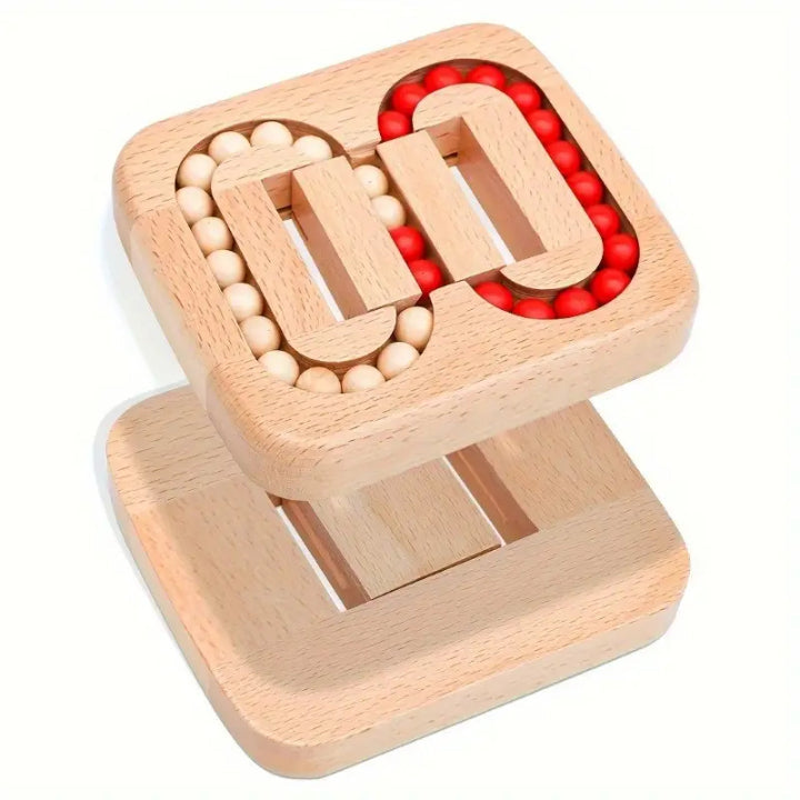 Wooden Ball-Sliding Puzzle Desktop Fidget Game for Focus and Relaxation 5.1 Inch Travel-Friendly Portable Brain Teaser Quiet Handheld Stress