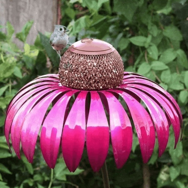 Comedero para pájaros Cypress - Comedero para pájaros de flores, metal duradero