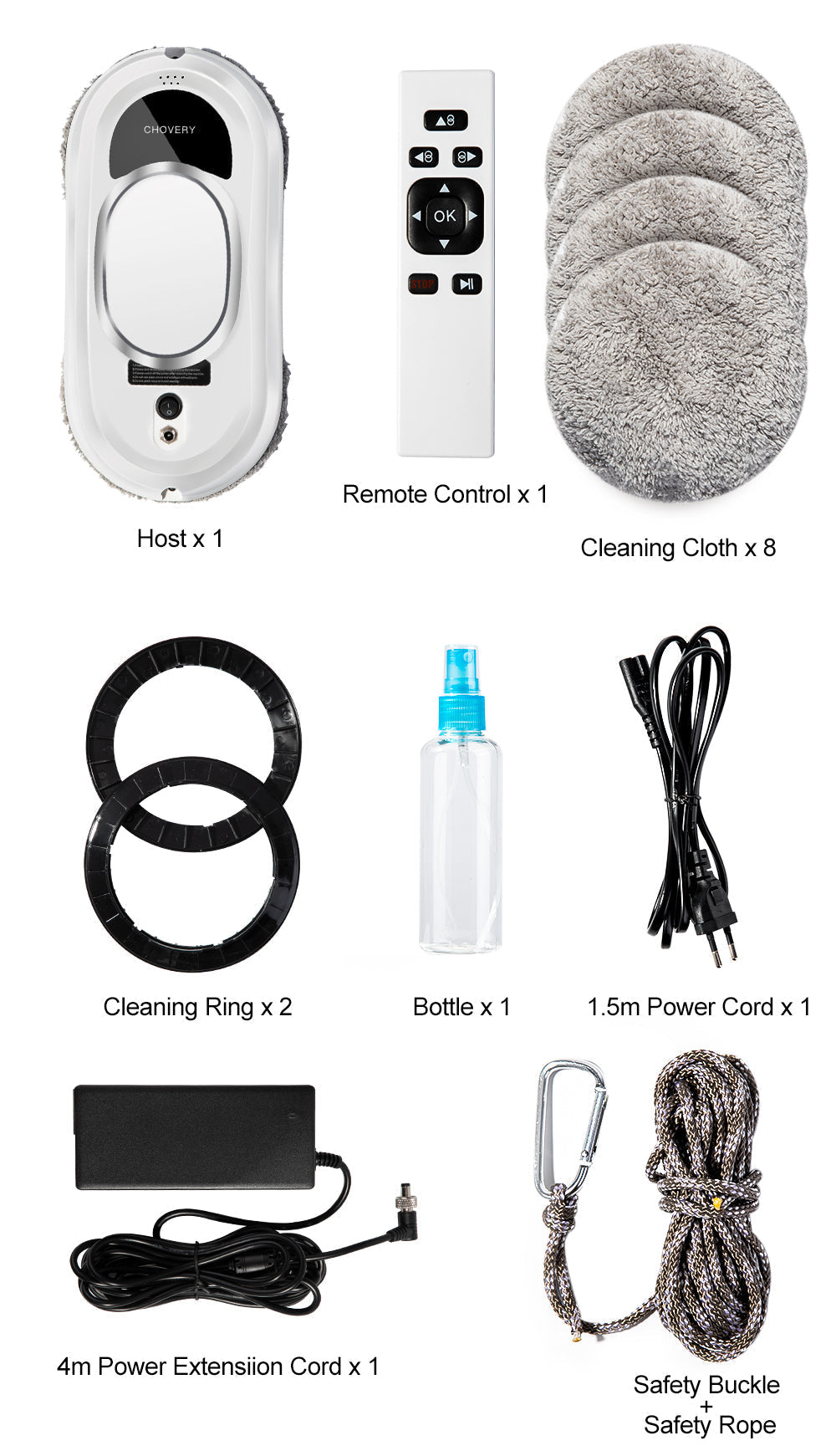 Robotic Window Washing Machine Automatic Glass Cleaner with Wireless Remote Control for Home High-Rise Patio Doors Mirror Panels