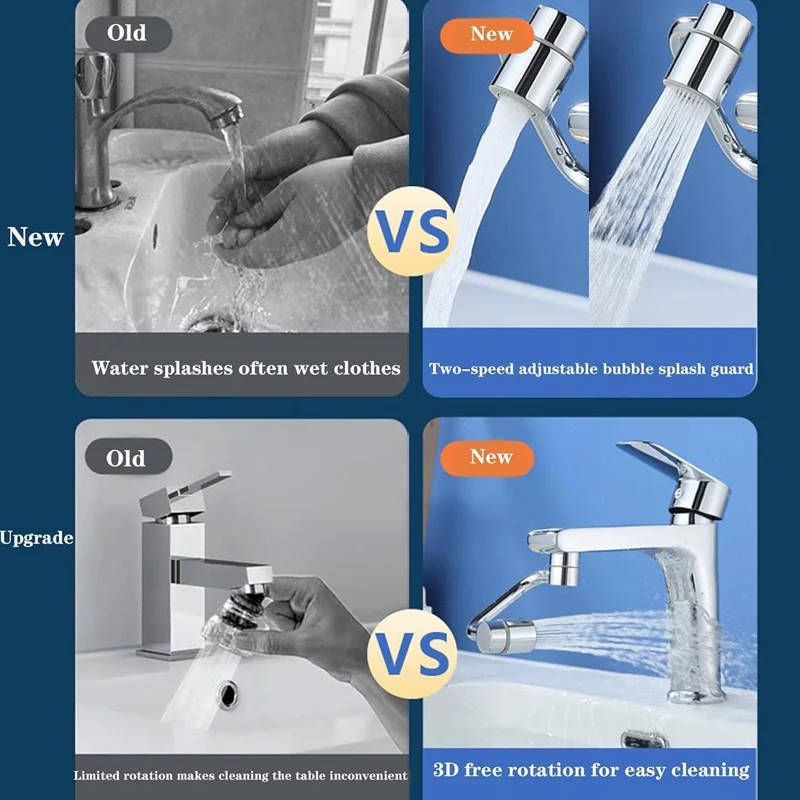 Extensor de grifo de lavabo ajustable con dos tipos de chorro