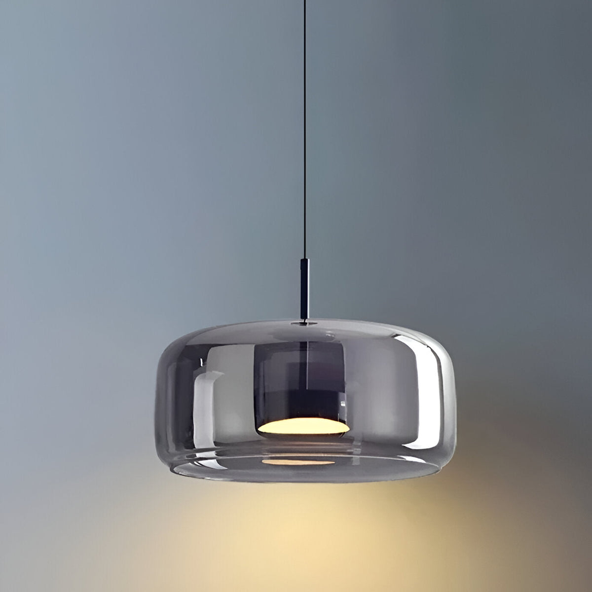 Glass Hanging Ceiling Fixture with Adjustable Cord for Dining Tables & Kitchen Islands | Color-Tunable LED Modern Farmhouse Style
