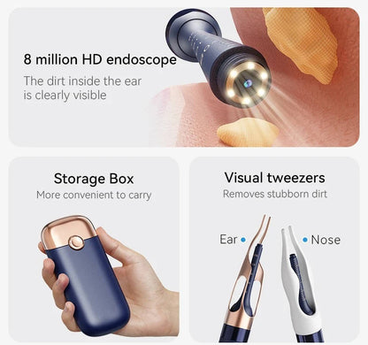 Otoscopio inalámbrico con video HD y estuche de viaje