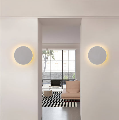 Round LED Sconce 10W Aluminum Fixture 12 Inch Warm White Light for Bedroom Hallway Living Room Modern Minimalist Touch Control or Standard S