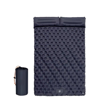 Self-Inflating Double Sleep Pad with Integrated Foot Pump for Two – Insulated Waterproof TPU Camping Mat for Backpacking, Tent Camping &