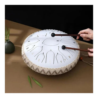 Tambor de acero para aliviar el estrés, tambor de lengüeta de acero de 12 pulgadas con 8 notas, instrumento de percusión para niños y adultos
